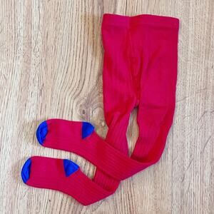 Mini Boden Red Ribbed Tights